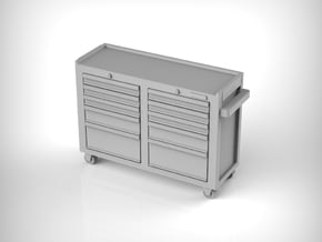 Rolling Tool Cabinet 01. 1:87 Scale (HO) in Tan Fine Detail Plastic
