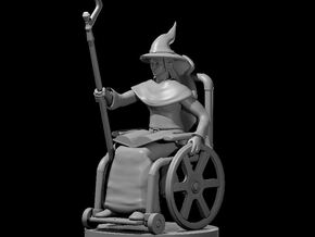 Human Female Wizard in a Wheel Chair in Tan Fine Detail Plastic