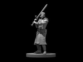 Human Female Great Weapon Fighter in Tan Fine Detail Plastic