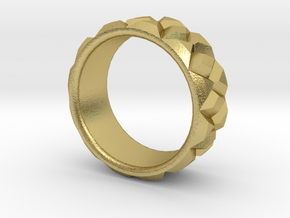 Diamond Ring - Curved in Natural Brass