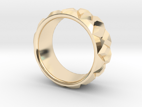 Diamond Ring - Curved in 14k Gold Plated Brass