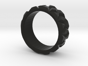 Diamond Ring - Curved in Black Natural Versatile Plastic