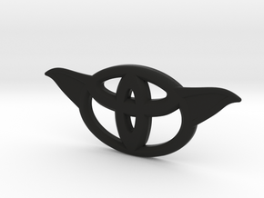 Toyota steering wheel emblem overlay ToYoda in Black Natural Versatile Plastic