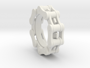 Bicycle Chain Ring in White Natural Versatile Plastic
