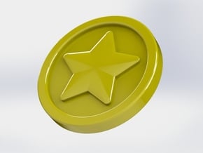 Star Styled Bell Coin in Tan Fine Detail Plastic