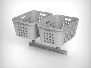 Laundry Basket 01. 1:24 Scale in White Natural Versatile Plastic