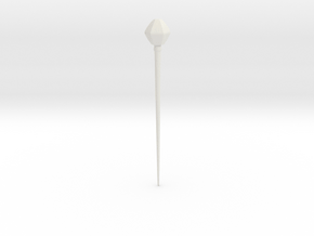 Facetted Biconical Pin from Skirpenbeck in White Natural Versatile Plastic