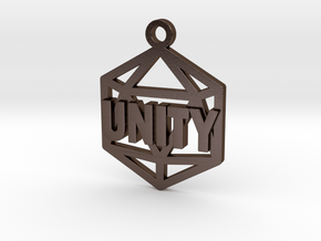 D20 Unity Pendant in Polished Bronze Steel