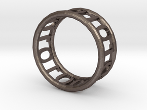 Binary ring in Polished Bronzed Silver Steel