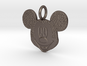 Mickey Mouse head  in Polished Bronzed-Silver Steel