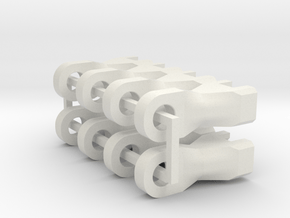 8 x M3 Ends for STRC Yeti / Bomber Trailing Arms in White Natural Versatile Plastic