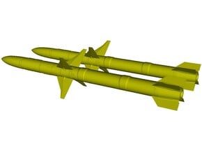 1/18 scale Raytheon AGM-88A HARM missiles x 2 in Tan Fine Detail Plastic