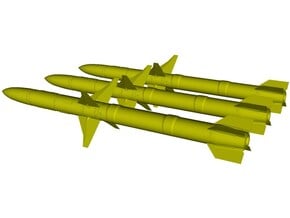 1/18 scale Raytheon AGM-88A HARM missiles x 3 in Tan Fine Detail Plastic