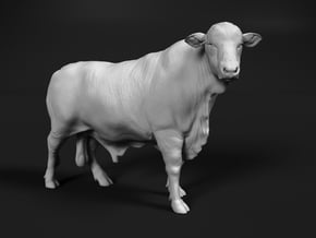 Brangus 1:20 Standing Bull 2 in White Natural Versatile Plastic