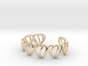 Heart Cage Bracelet (8 small hearts) in 14K Yellow Gold
