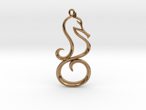 The Seahorse Pendant in Polished Brass