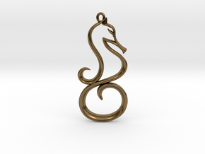 The Seahorse Pendant in Polished Bronze