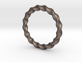 Hand Bracelet in Polished Bronzed-Silver Steel: Medium