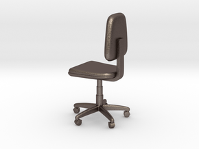 Office Swivel Chair in Polished Bronzed Silver Steel