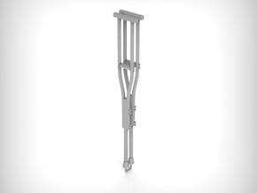 Crutches 01a.  1:6 Scale in White Natural Versatile Plastic