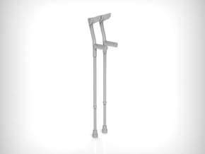 Crutches 01d.  1:6 Scale in White Natural Versatile Plastic