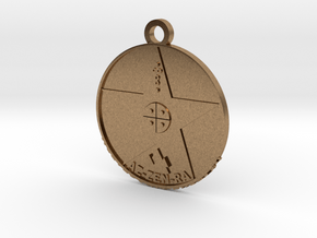 Metatronia Therapy Pendant w/ Large Bale in Natural Brass