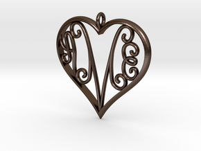AEM inside Heart in Polished Bronze Steel