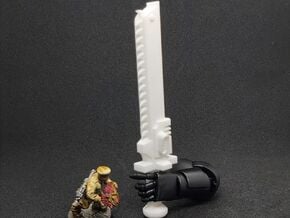 Action Figure Chainsword - Right Handed in White Natural Versatile Plastic