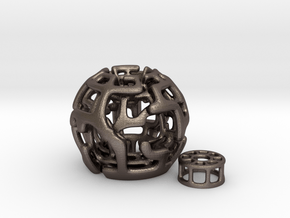 Magic Sphere Tealight Holder in Polished Bronzed Silver Steel