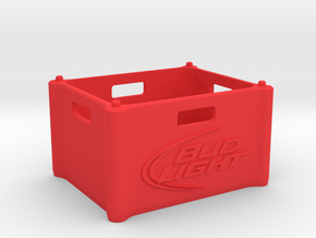 Beer Crate "Bud Light" 1:10 in Red Processed Versatile Plastic: 1:10