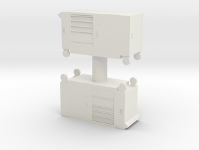 Toolbox Trolley (x2) 1/76 in White Natural Versatile Plastic