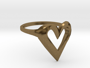 FLYHIGH: Skinny Heart Ring 15mm in Natural Bronze