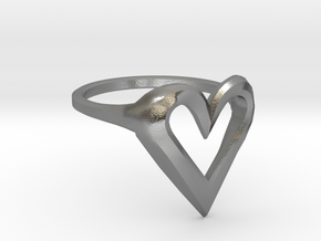FLYHIGH: Skinny Heart Ring 15mm in Natural Silver