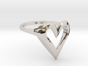 FLYHIGH: Skinny Heart Ring 15mm in Platinum