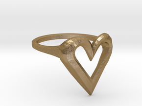FLYHIGH: Skinny Heart Ring 15mm in Polished Gold Steel