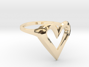 FLYHIGH: Skinny Heart Ring 15mm in 14K Yellow Gold