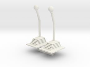 Long Gear Shift - Pair in White Natural Versatile Plastic