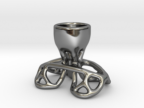 Arc Candle Holder (single) in Fine Detail Polished Silver