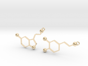 Dopamine & Serotonin Earrings in 14k Gold Plated Brass