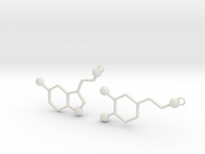 Dopamine & Serotonin Earrings in White Natural Versatile Plastic