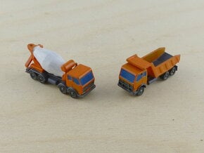 Generic Dumper and Mixer Trucks 1/285 in Tan Fine Detail Plastic
