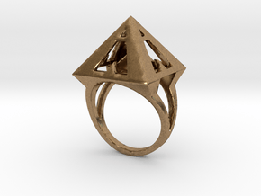  Pyramid Ring Size9 in Natural Brass