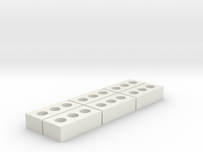 1/12 Scale Brick 6 pack in White Natural Versatile Plastic