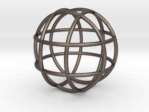 0848 Sphere F(x,y,z)=a #001 in Polished Bronzed-Silver Steel