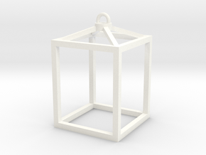 Hanging Lantern (no candles) in White Processed Versatile Plastic