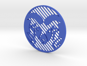 CSU Ram (Inverted) [3"] in Blue Processed Versatile Plastic
