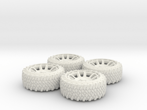 Offroad Wheel set in White Natural Versatile Plastic