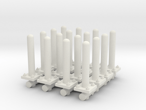 Safety Poles (x16) 1/76 in White Natural Versatile Plastic