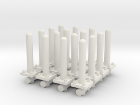 Safety Poles (x16) 1/64 in White Natural Versatile Plastic