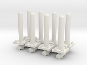 Safety Poles (x8) 1/48 in White Natural Versatile Plastic
